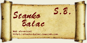 Stanko Balać vizit kartica